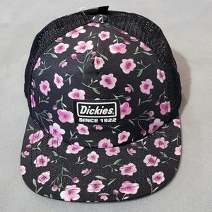Dickies Trucker Hat, Black With Flowers